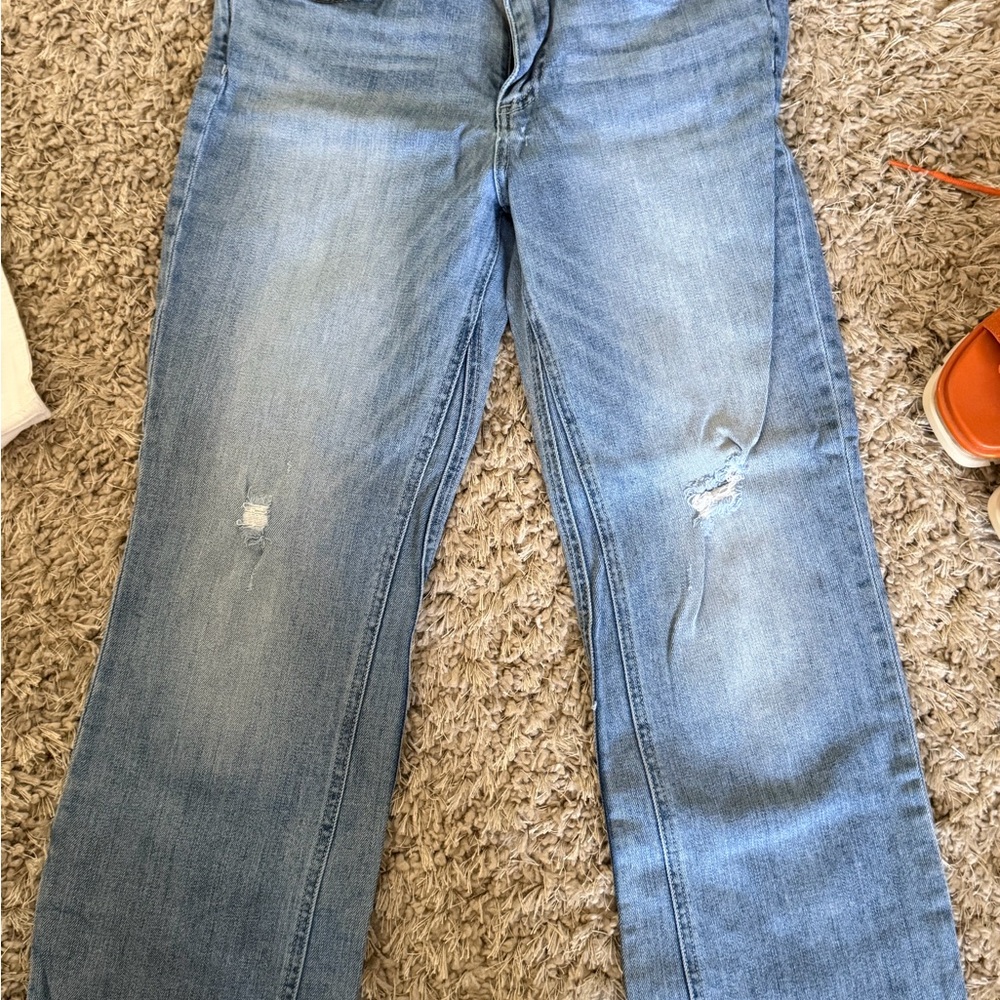 Kut from the Kloth Light Blue Cropped Distressed Jeans